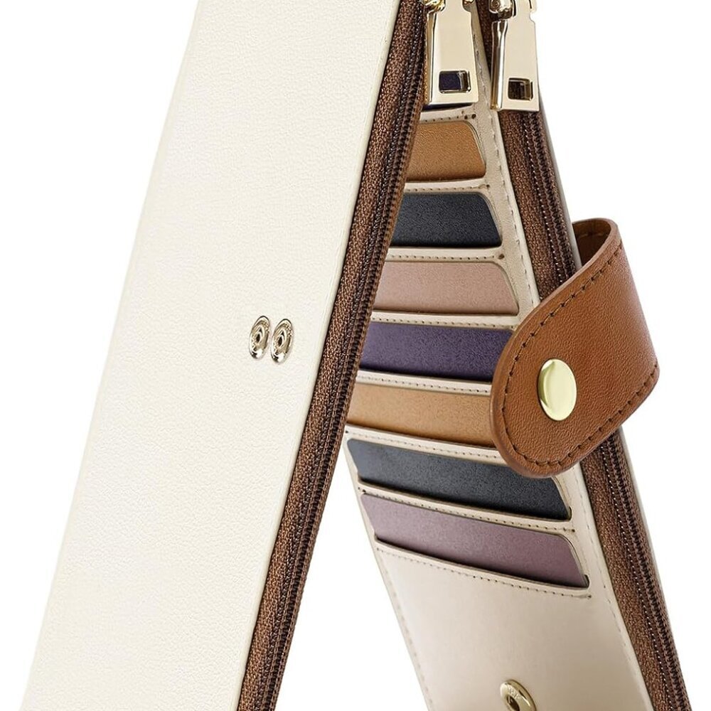 New RFID Wallet Women Large Size Bifold Multi Card Wallet Case with Zipper Pocke